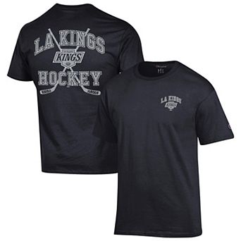 Men's Champion Black Los Angeles Kings Stick With It Jersey T-Shirt