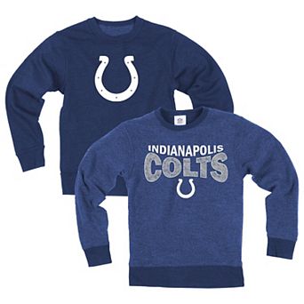 Youth Wes & Willy Royal Indianapolis Colts Reversible Fleece Sweatshirt