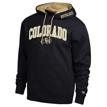 Men's Champion Black Colorado Buffaloes Arch Tackle Twill Hoodie