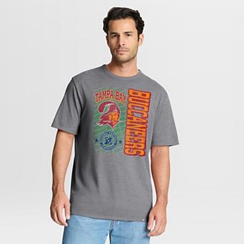 Men's Fanatics Heather Gray Tampa Bay Buccaneers Tribute Direct Handoff Tri-Blend T-Shirt