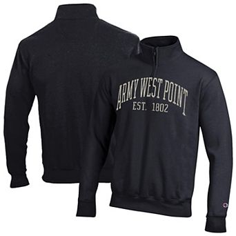 Men's Champion Black Army Black Knights Powerblend Quarter-Zip Pullover