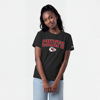 Women's Champion Black Kansas City Chiefs Arched Over Logo T-Shirt