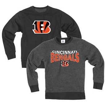 Youth Wes & Willy Black Cincinnati Bengals Reversible Fleece Sweatshirt
