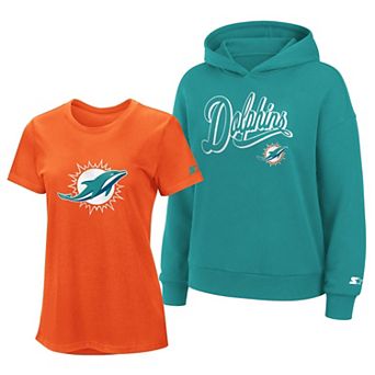 Women's Starter Orange/Aqua Miami Dolphins Hoodie & T-Shirt Combo Pack