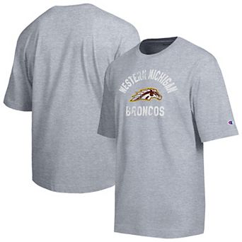 Men's Champion Heather Gray Western Michigan Broncos Weathered Team T-Shirt