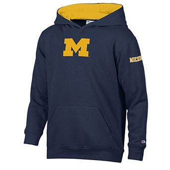 Youth Champion Navy/Yellow Michigan Wolverines Volume Fleece Hoodie