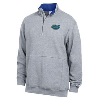 Men's Champion Heather Gray Florida Gators Fleece Quarter-Zip Pullover