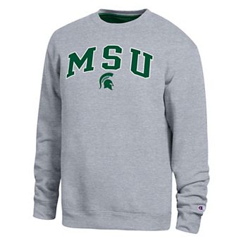 Men's Champion Heather Gray Michigan State Spartans Arch Sweatshirt