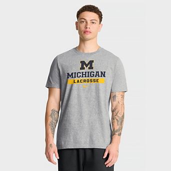 Men's Nike Heather Gray Michigan Wolverines Lacrosse T-Shirt