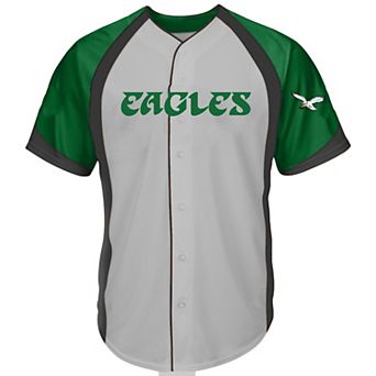 Men's Fanatics Gray Philadelphia Eagles Big & Tall Button-Up Raglan Fashion Top