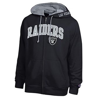 Men's Champion Black/Heather Gray Las Vegas Raiders Full-Zip Hoodie