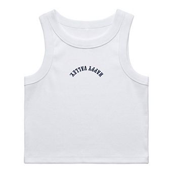 Women's Uscape Apparel White Penn State Nittany Lions Upside Down Embroidery Ribbed Cropped Tank Top
