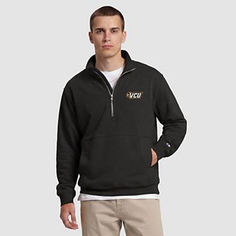 Men's Champion Black VCU Rams Quarter-Zip Fleece Pullover