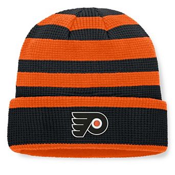 Men's Fanatics Black/Orange Philadelphia Flyers Fundamental Steady Cuffed Knit Hat