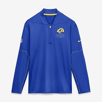 Men's Nike Royal Los Angeles Rams Sideline Logo Glory Midweight Dri-FIT Half-Zip Pullover
