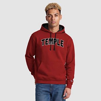 Men's Champion Cherry/Black Temple Owls Contrast Hoodie