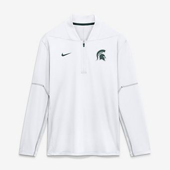 Men's Nike White Michigan State Spartans 2026 Sideline Midweight Half-Zip Dri-FIT Pullover