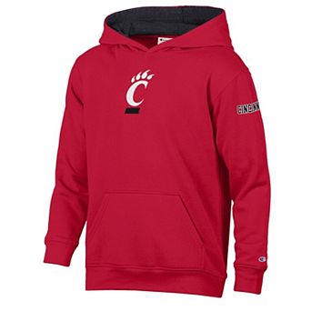Youth Champion Red/Black Cincinnati Bearcats Volume Fleece Hoodie