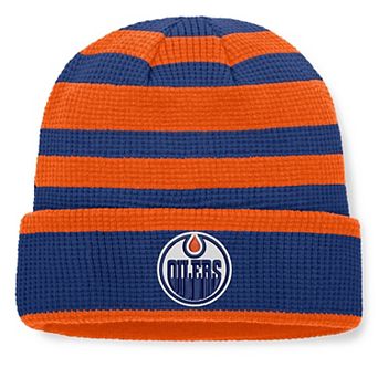Men's Fanatics Royal/Orange Edmonton Oilers Fundamental Steady Cuffed Knit Hat