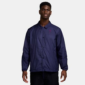 Men's Nike Navy Barcelona Club Coaches Full-Snap Jacket