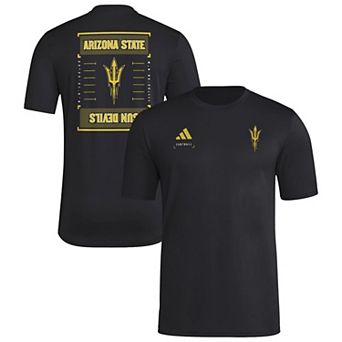 Men's adidas Black Arizona State Sun Devils Locker Football Icon AEROREADY Pre-Game T-Shirt