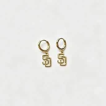 LUV AJ San Diego Padres Logo Charm Huggie Earrings