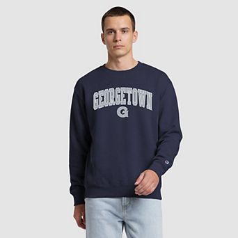 Men's Champion Navy Georgetown Hoyas Contrast Sweatshirt