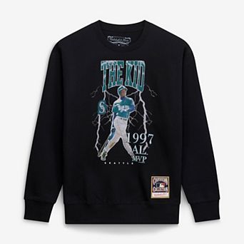 Men's Mitchell & Ness Ken Griffey Jr. Black Seattle Mariners Cooperstown Collection Nickname Player Graphic Sweatshirt