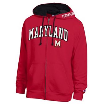 Men's Champion Red Maryland Terrapins Arch Logo Full-Zip Fleece Hoodie