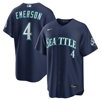 Men's Nike Colt Emerson Navy Seattle Mariners Road 50th Season Anniversary Patch Stadium Jersey