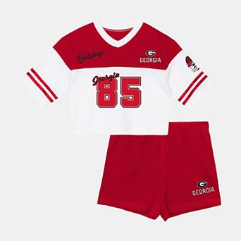 Girls Preschool Outerstuff Red Georgia Bulldogs Cutest Player V-Neck T-Shirt & Shorts Set