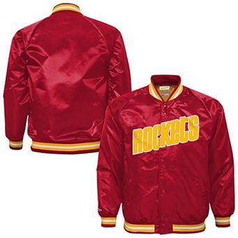 Unisex Mitchell & Ness Red Houston Rockets Hardwood Classics Head Coach Full-Snap Jacket