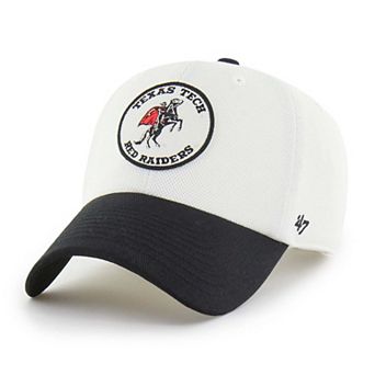 Unisex '47 White/Black Texas Tech Red Raiders Pique Patch Clean Up Adjustable Hat