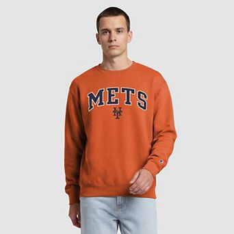 Men's Champion Orange/Navy New York Mets Volume Sweatshirt