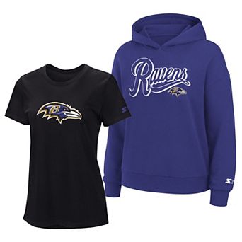 Women's Starter Black/Purple Baltimore Ravens Hoodie & T-Shirt Combo Pack
