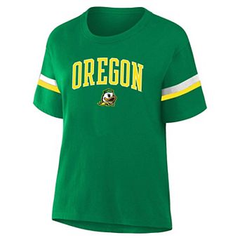 Women's Profile Green Oregon Ducks Stripe Plus Size T-Shirt