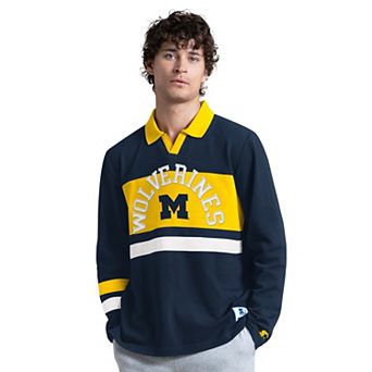 Men's Starter Navy Michigan Wolverines Team Spirit Rugby Shirt