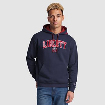 Men's Champion Navy/Red Liberty Flames Contrast Hoodie