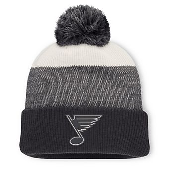 Men's Fanatics Black/Light Beige St. Louis Blues Monochrome Cuffed Knit Hat with Pom
