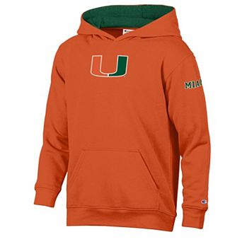Youth Champion Orange/Green Miami Hurricanes Volume Fleece Hoodie