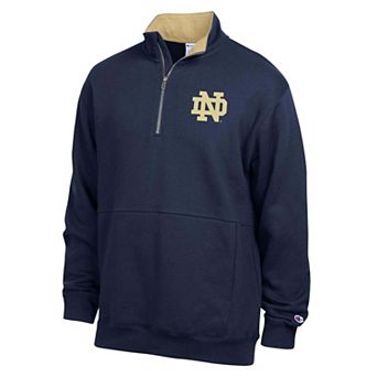 Men's Champion Navy Notre Dame Fighting Irish Fleece Quarter-Zip Pullover