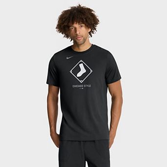 Men's Nike Black Chicago White Sox Tri-Blend Logo T-Shirt