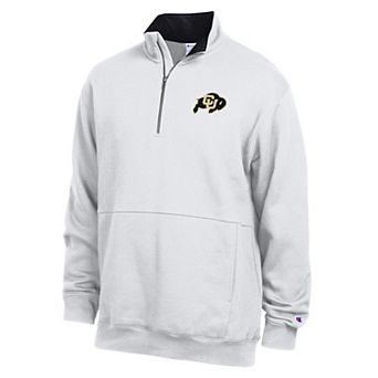 Men's Champion White Colorado Buffaloes Fleece Quarter-Zip Pullover