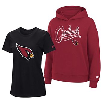 Women's Starter Black/Cardinal Arizona Cardinals Hoodie & T-Shirt Combo Pack