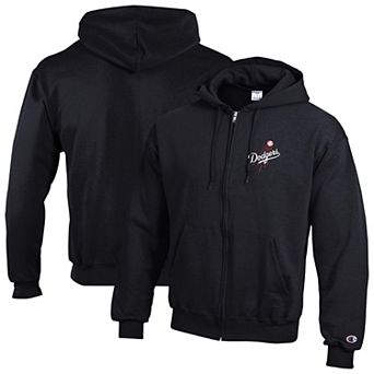 Men's Champion Black Los Angeles Dodgers Powerblend Full-Zip Hoodie