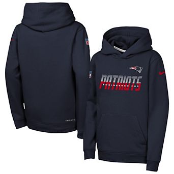Youth Nike Navy New England Patriots Sideline Dri-FIT Hoodie