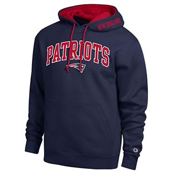 Men's Champion Navy/Red New England Patriots Contrast Hoodie