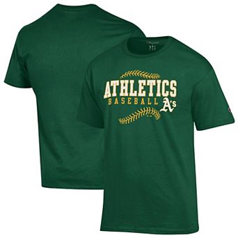 Men's Champion Green Athletics Baseball T-Shirt