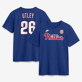 Men's Nike Chase Utley Royal Philadelphia Phillies Wall of Fame Name & Number T-Shirt