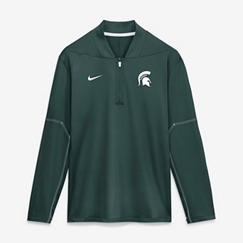 Men's Nike Green Michigan State Spartans 2026 Sideline Midweight Half-Zip Dri-FIT Pullover